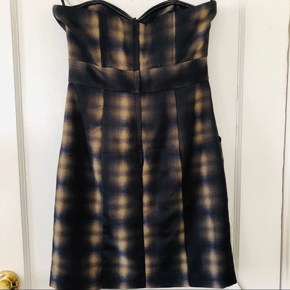 H&M strapless black and gold cocktail mini dress - Picture 4 of 4